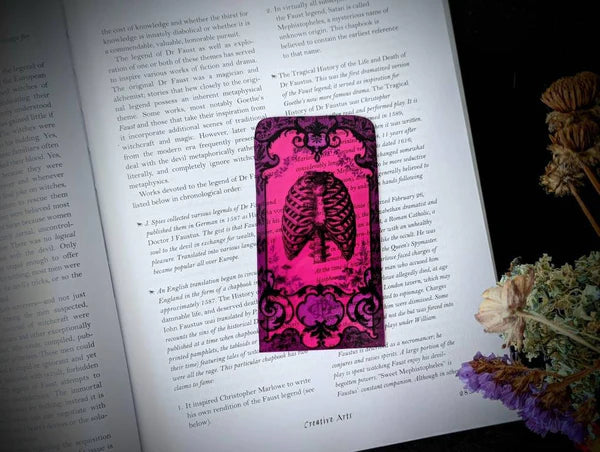 Pink Ribcage Clear Bookmark