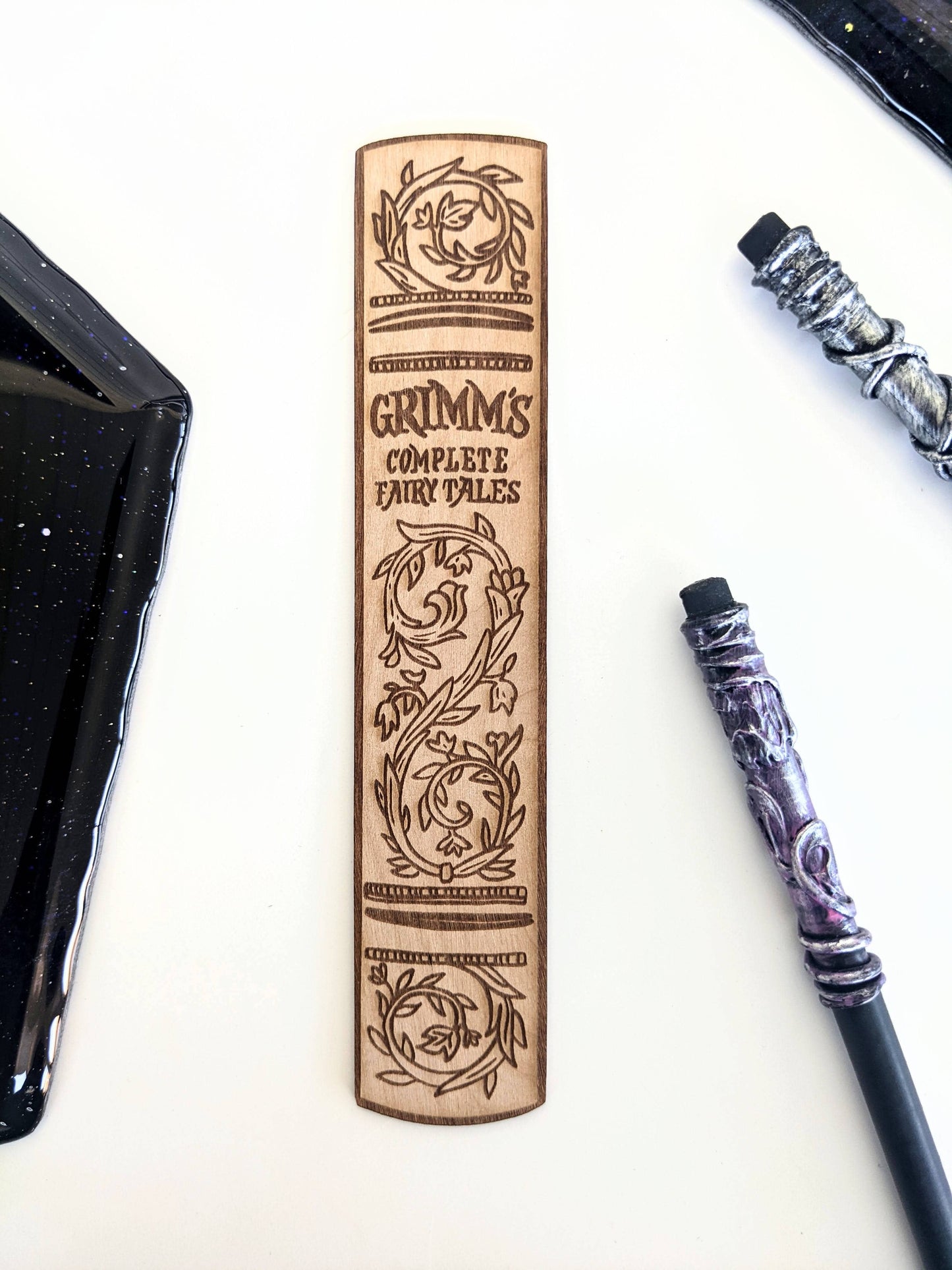 Grimms Fairytales Book Spine Wooden Bookmark