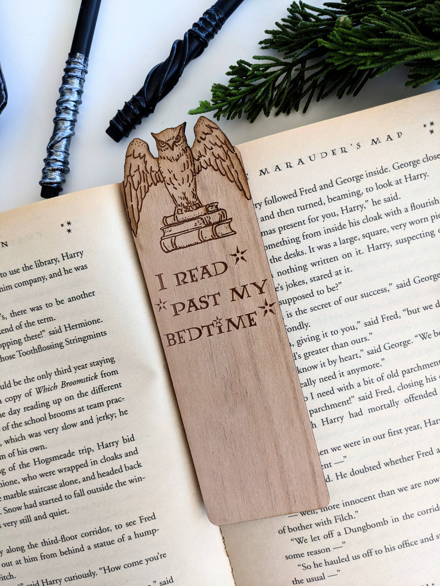 I Read Past My Bedtime Wooden Bookmark